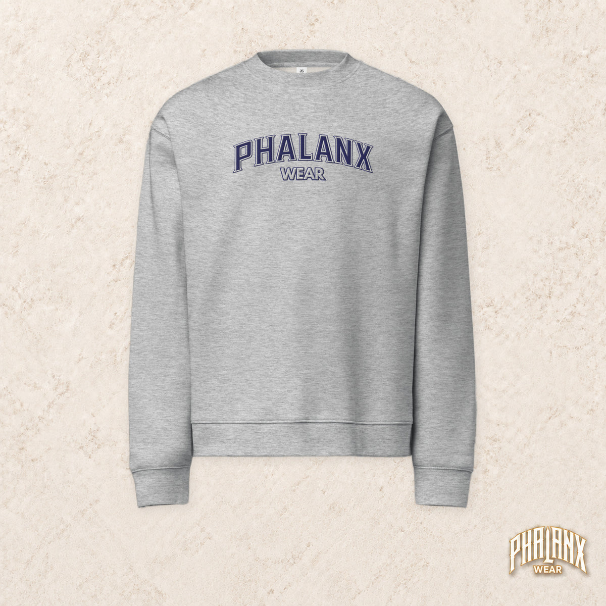 Phalanx locker geschnittener Unisex-Pullover mit Rundhalsausschnitt