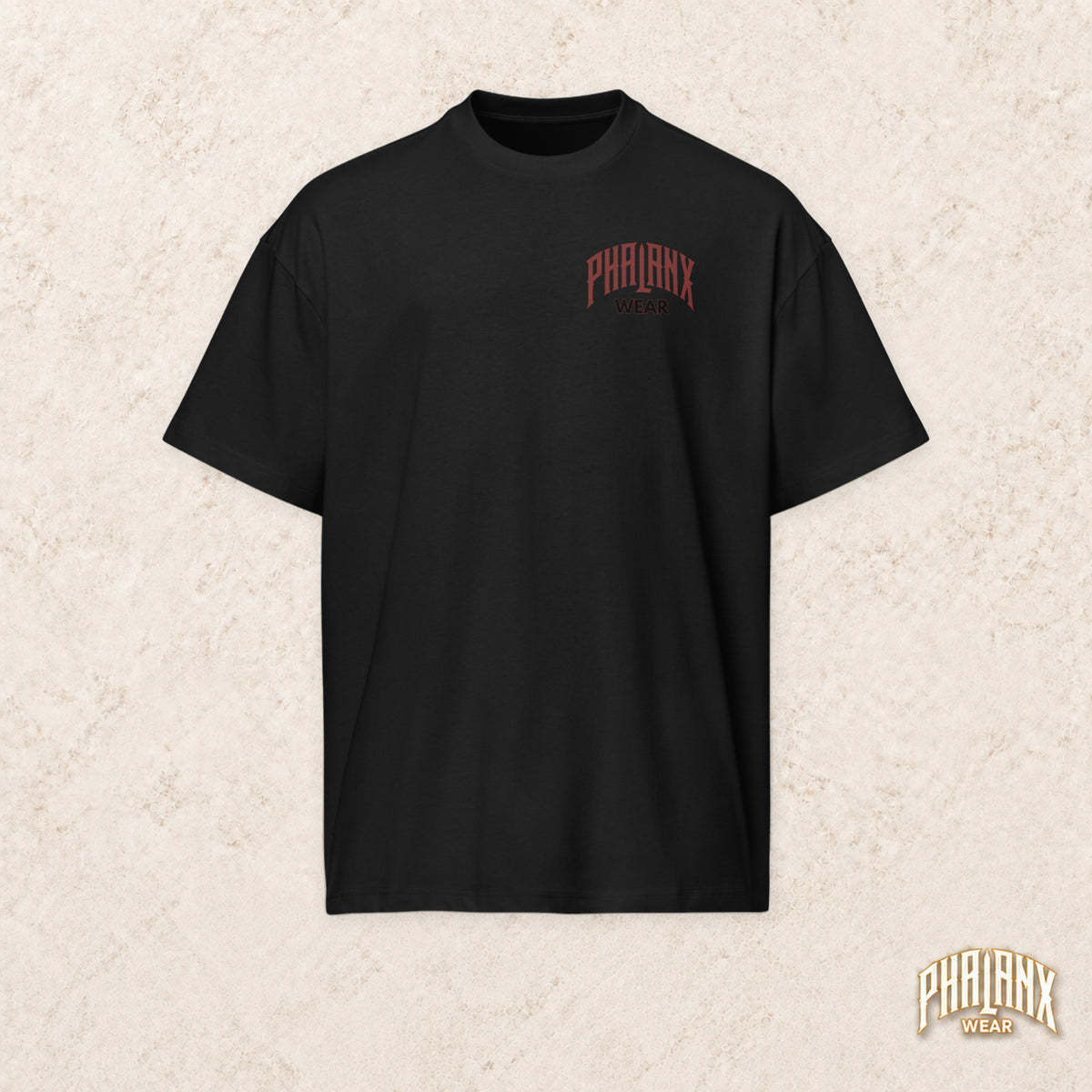 PHALANX Oversized Boxy T-Shirt with Chest Print