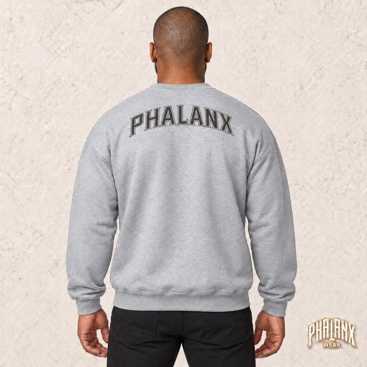 PHALANX Classic “Sparta” Unisex Sweatshirt – Sport Grey – Malik · back