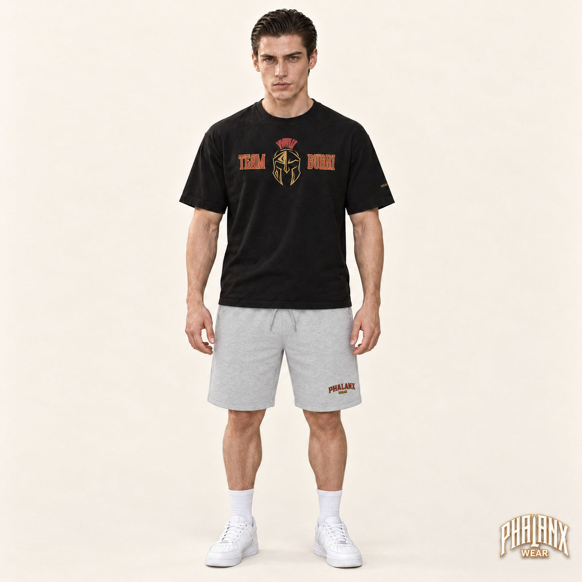 PHALANX Fleece Shorts – Heather Grey – Noah · front