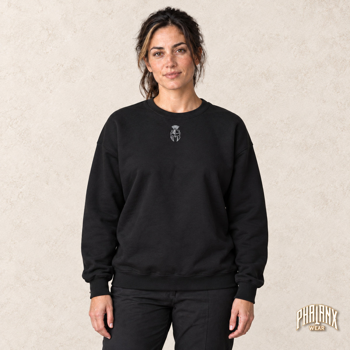 Phalanx Classic „Sparta“ Sweatshirt Unisex – Schwarz – Mara · vorne