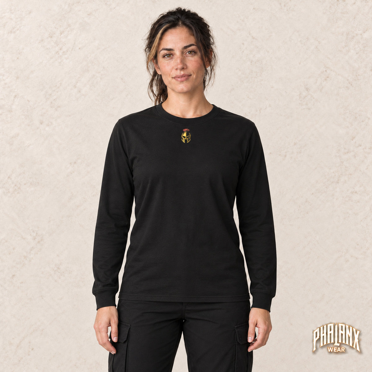 Phalanx Classic „Sparta“ Longsleeve – Schwarz – Mara · vorne