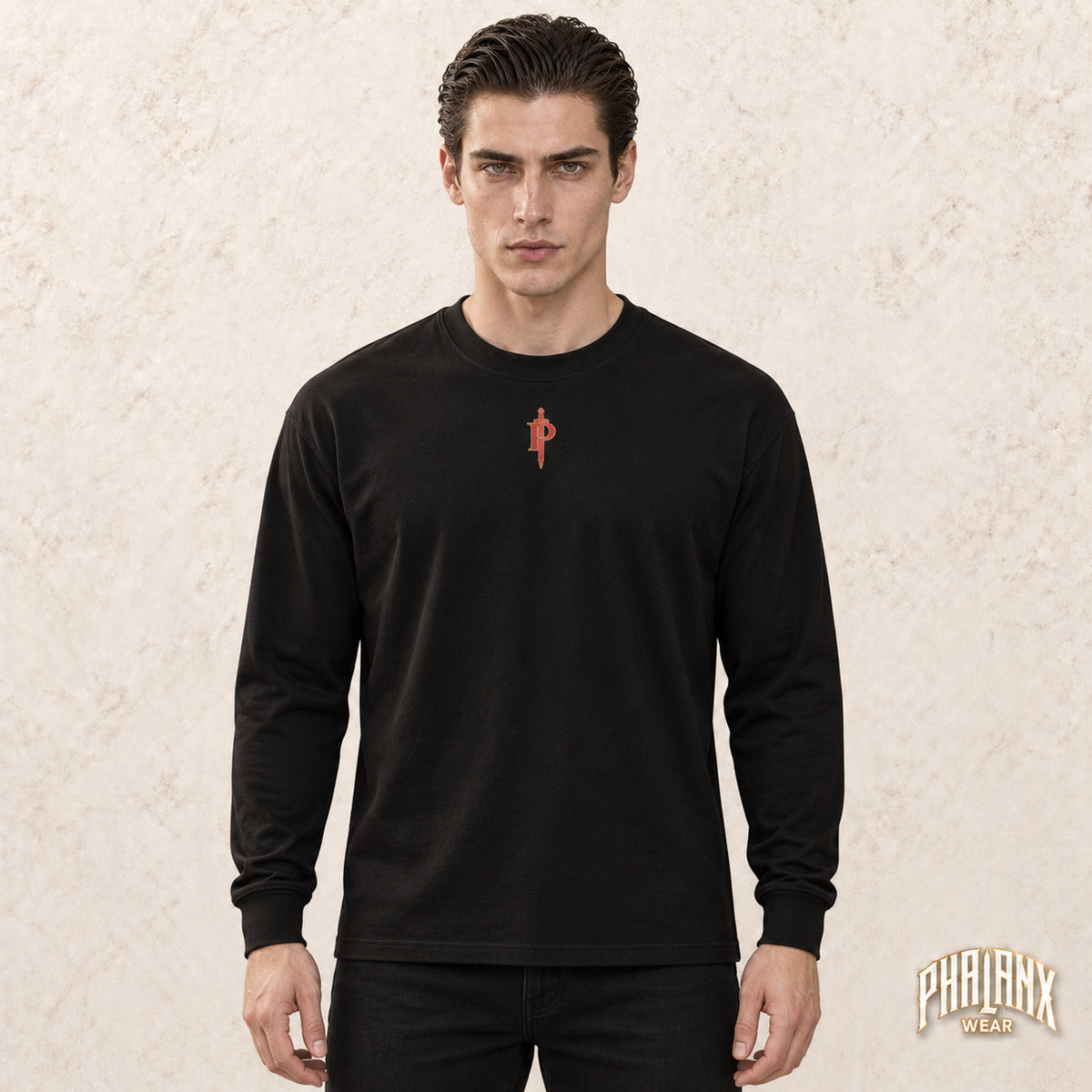 Phalanx Longsleeve – Premium Quality – Schwarz – Noah · vorne