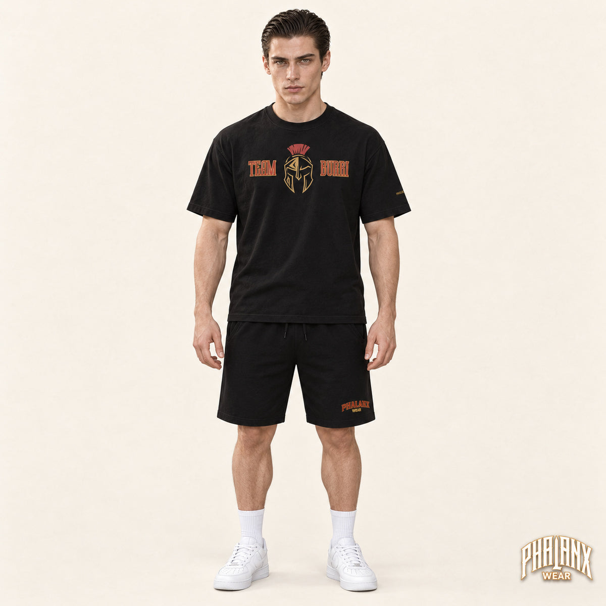 Phalanx Fleece Shorts – Schwarz – Noah · vorne