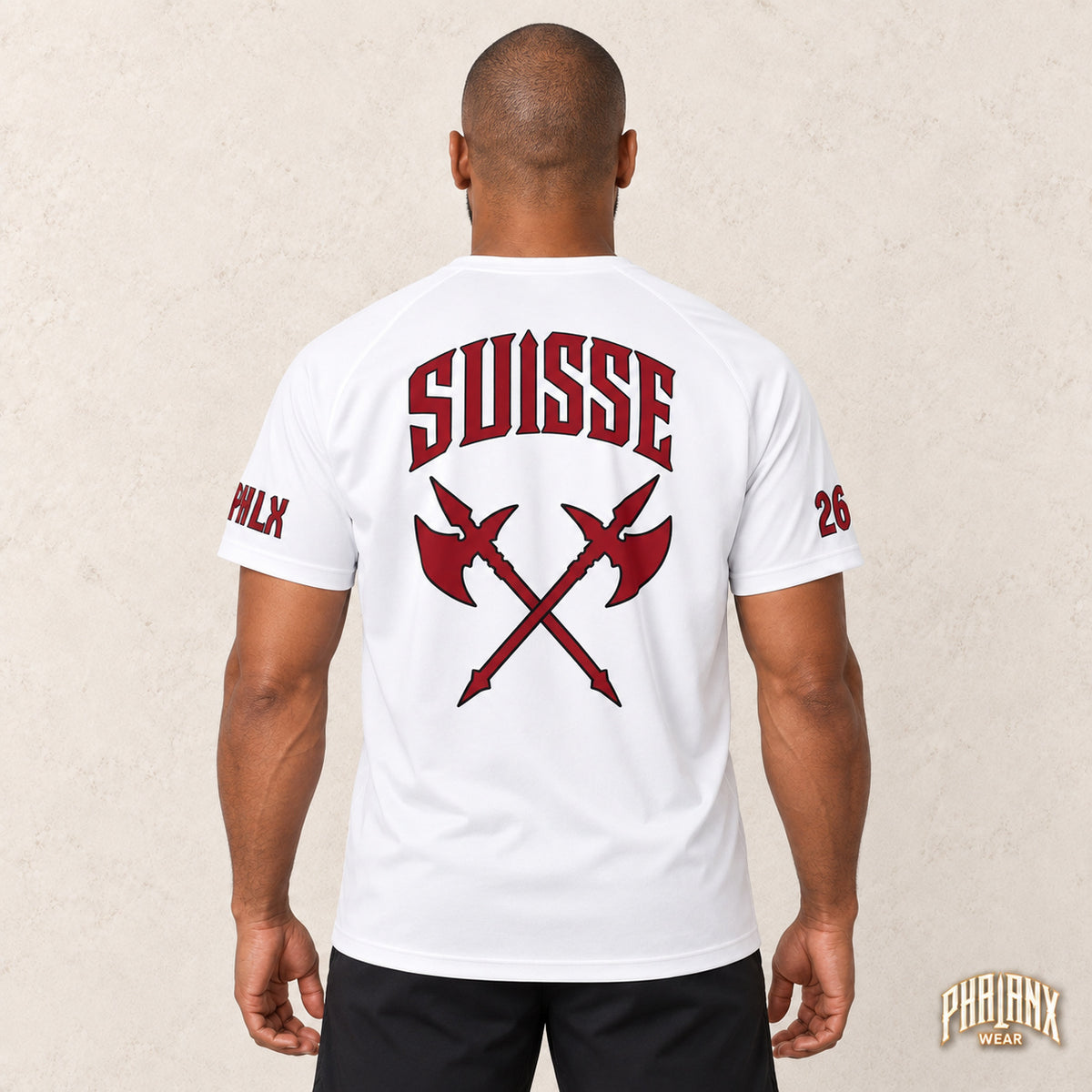 PHALANX Swiss Supporter Shirt (White) – Weiß – Malik · hinten