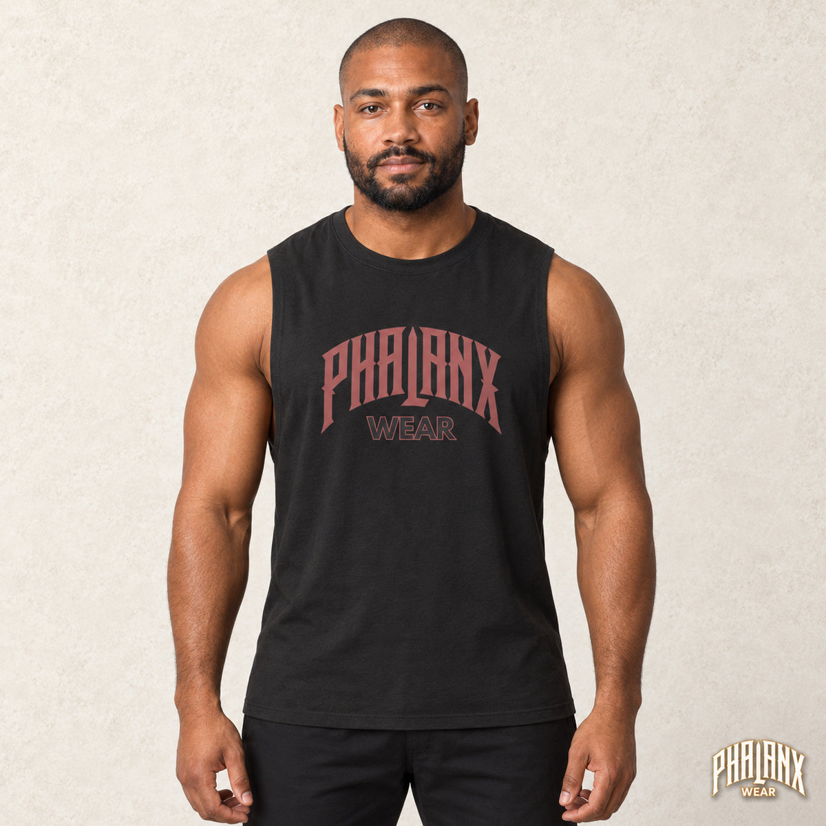 PHALANX Muscle Tank – Black – Malik · front