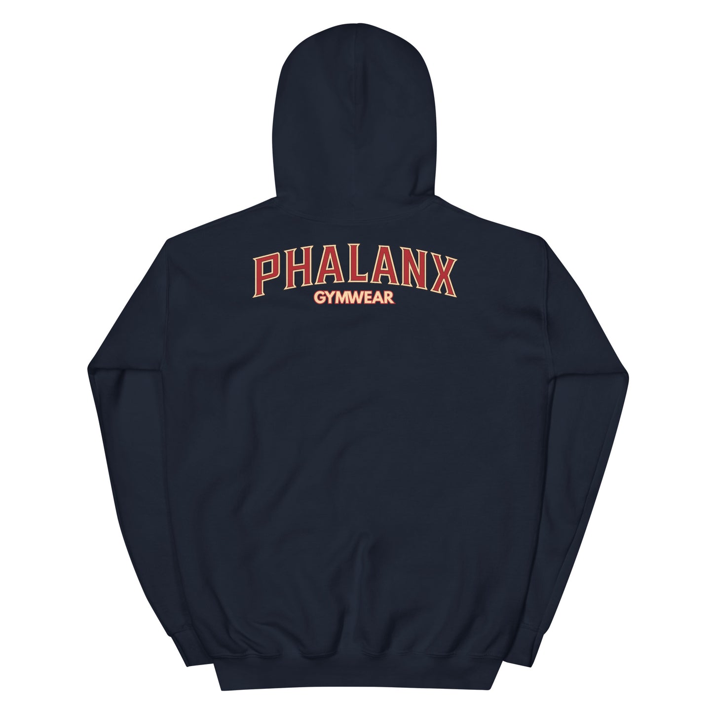 Phalanx Row 1 Premium Hoodie Navy Rückseite – Gymwear Hoodie Herren Phalanx Wear Schweiz