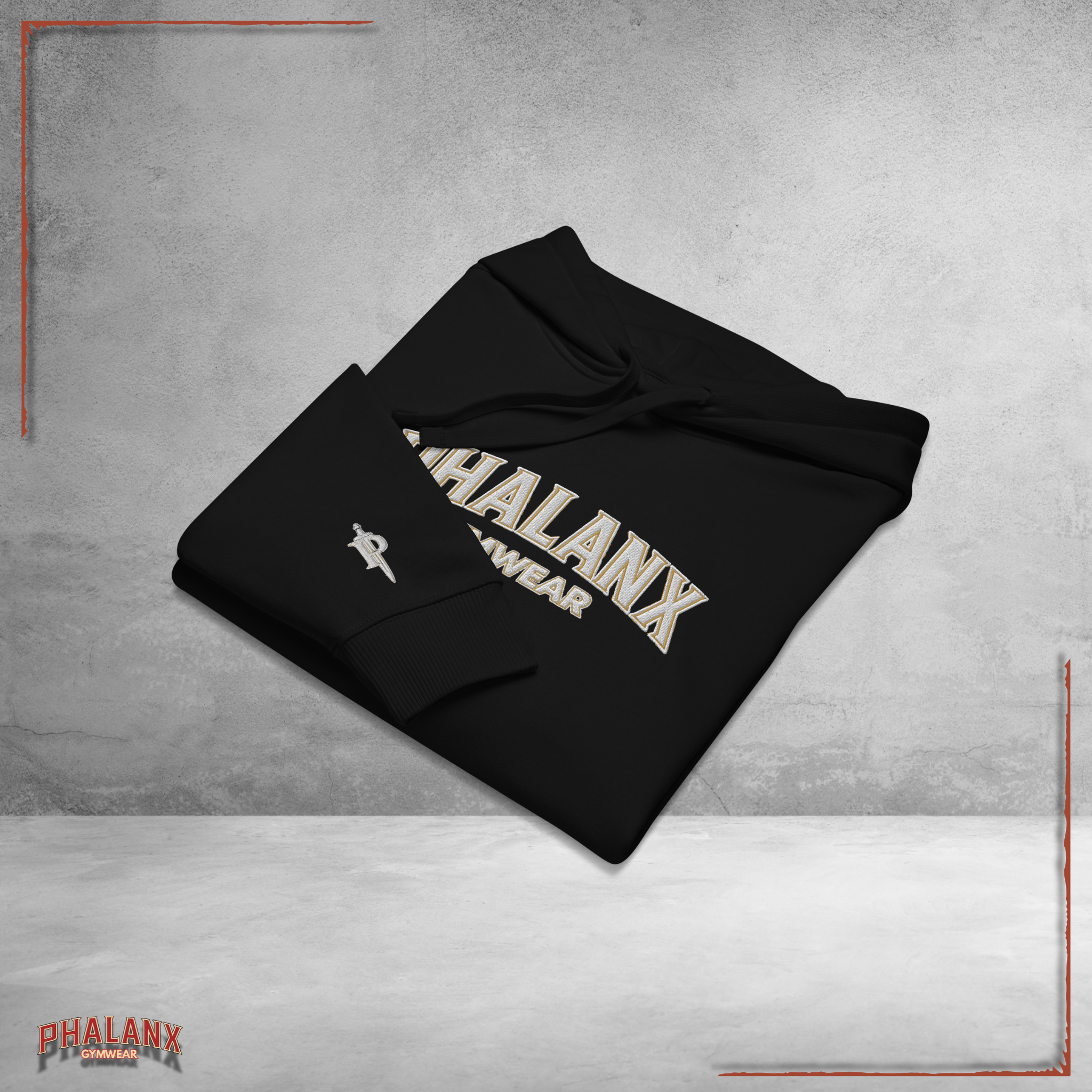 Phalanx Unisex Hoodie mit Stick-Logos