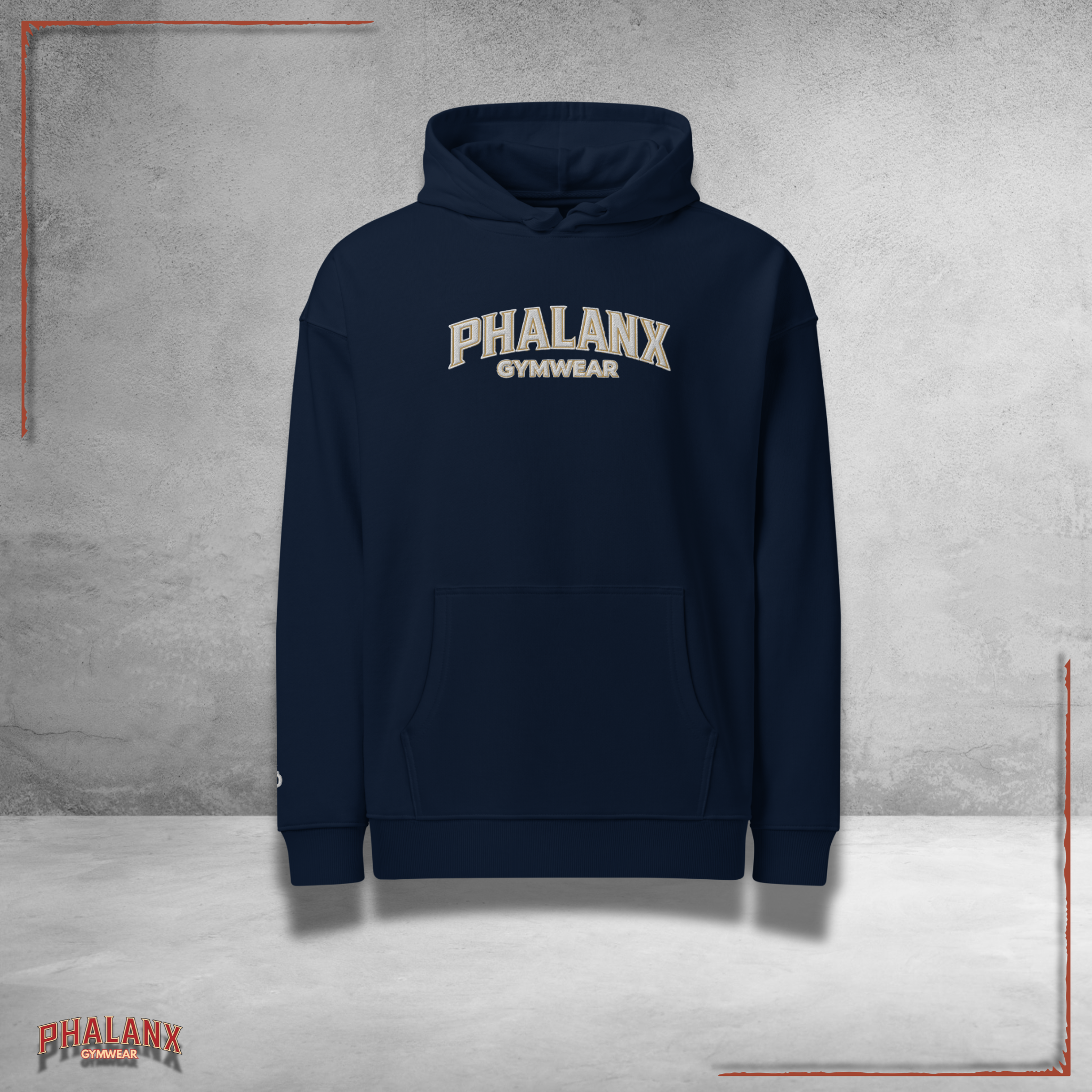 Phalanx Unisex Hoodie mit Stick-Logos