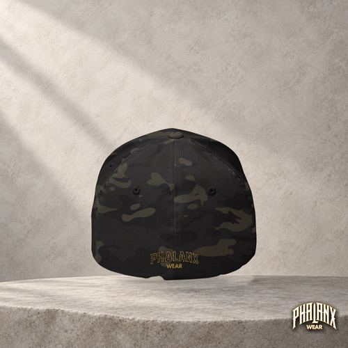 PHALANX Leonidas Flexfit Cap – Multicam Black – Rückansicht mit Stickerei