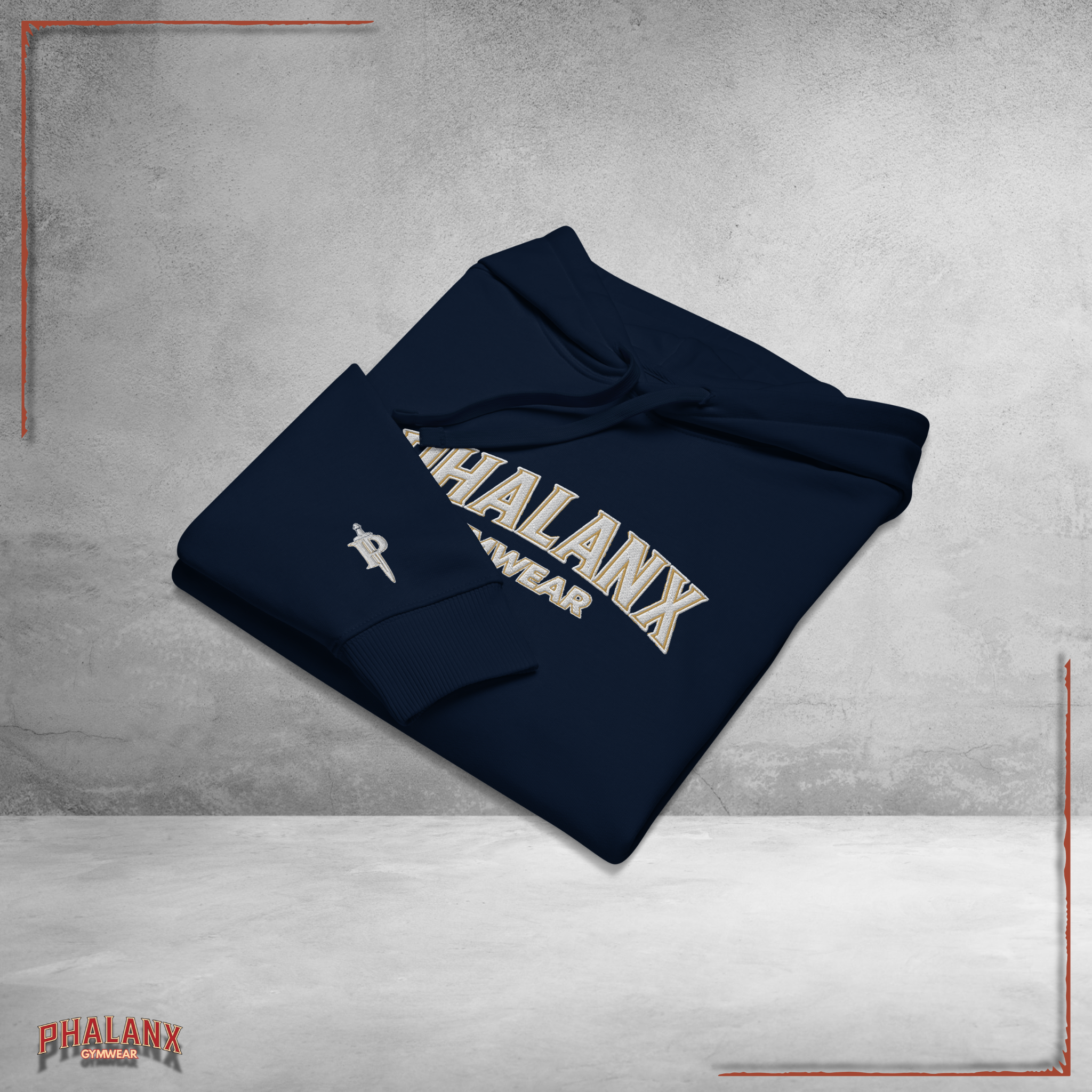 Phalanx Unisex Hoodie mit Stick-Logos