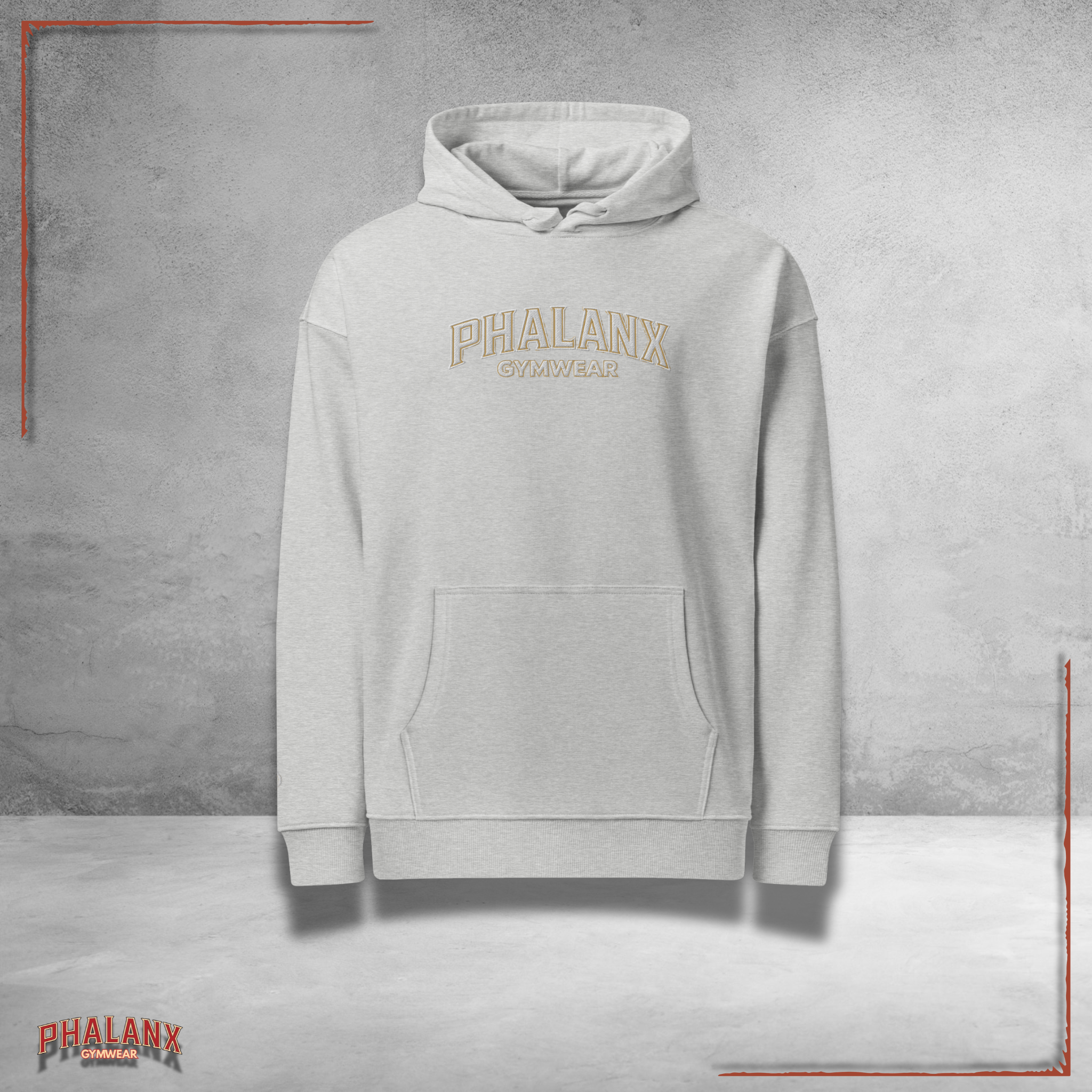 Phalanx Unisex Hoodie mit Stick-Logos
