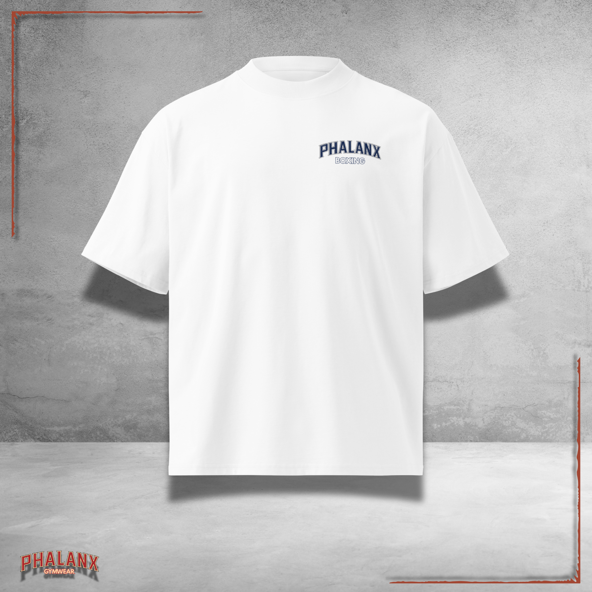 Phalanx Boxing Oversized Unisex Bio-T-Shirt mit breitem Kragen