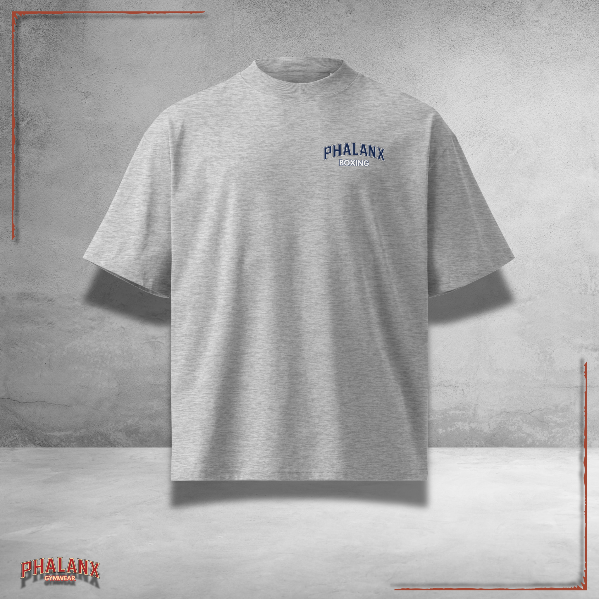 Phalanx Boxing Oversized Unisex Bio-T-Shirt mit breitem Kragen