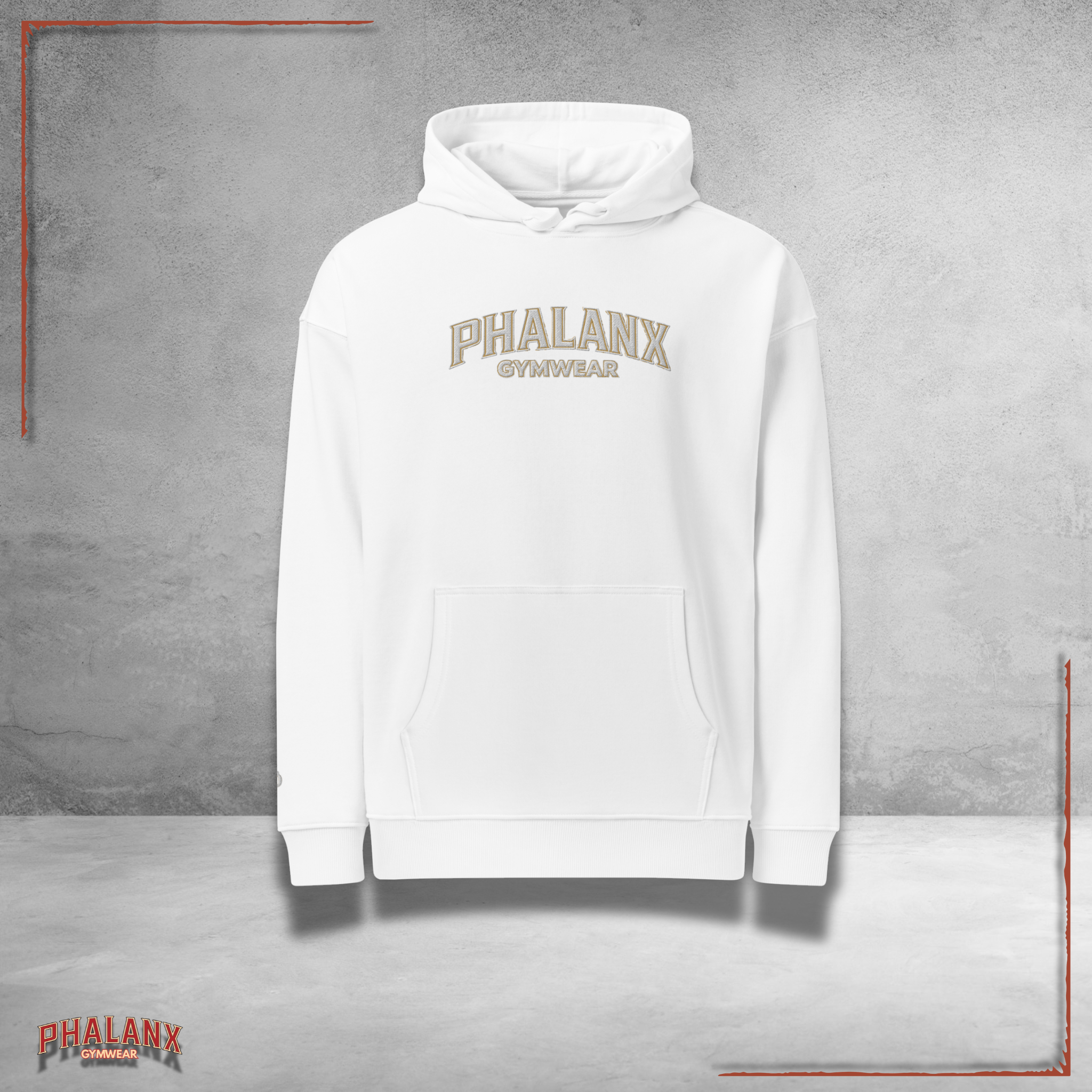 Phalanx Unisex Hoodie mit Stick-Logos