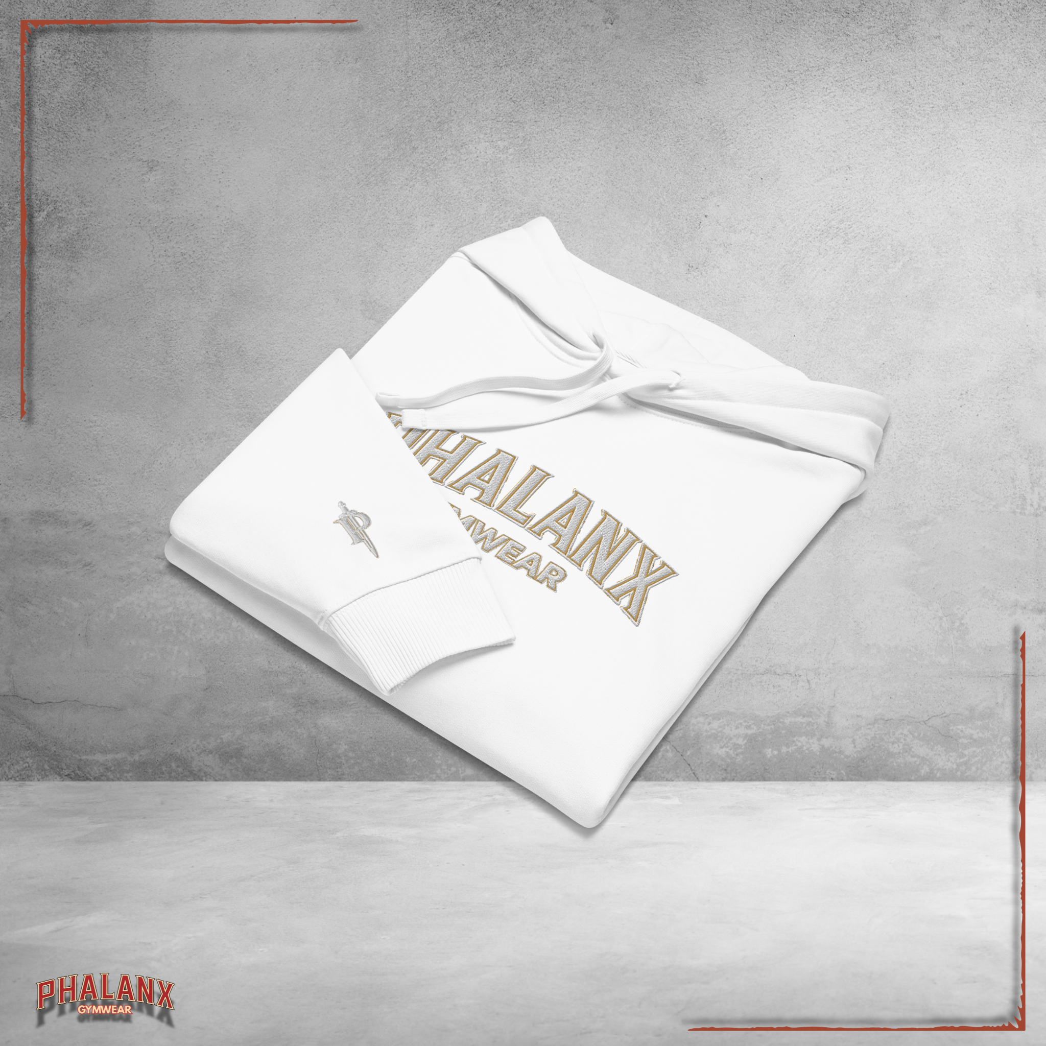Phalanx Unisex Hoodie mit Stick-Logos