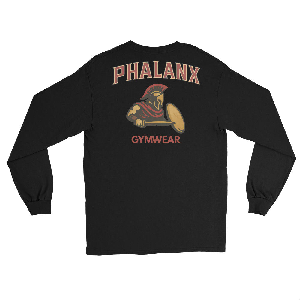 „Phalanx Row 1 Premium Longsleeve Burgundy Frontansicht – Gym Shirt für Herren von Phalanx Wear Schweiz“
