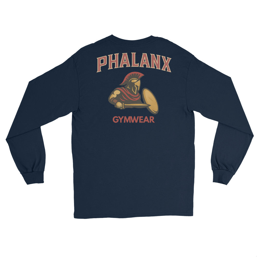 „Phalanx Row 1 Premium Longsleeve Burgundy Frontansicht – Gym Shirt für Herren von Phalanx Wear Schweiz“