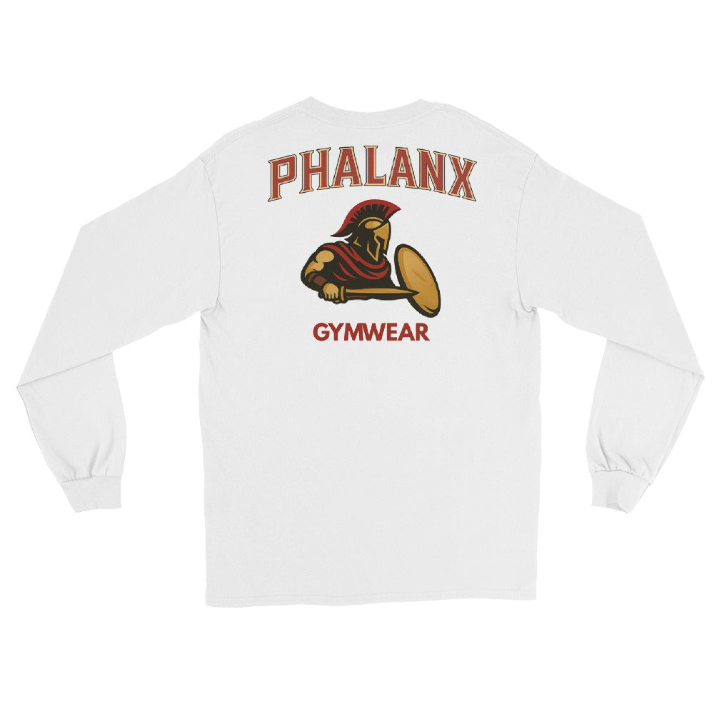 „Phalanx Row 1 Premium Longsleeve Burgundy Frontansicht – Gym Shirt für Herren von Phalanx Wear Schweiz“