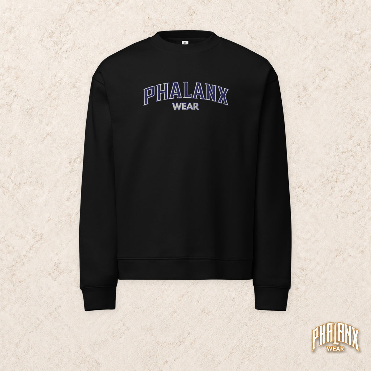 Phalanx locker geschnittener Unisex-Pullover mit Rundhalsausschnitt
