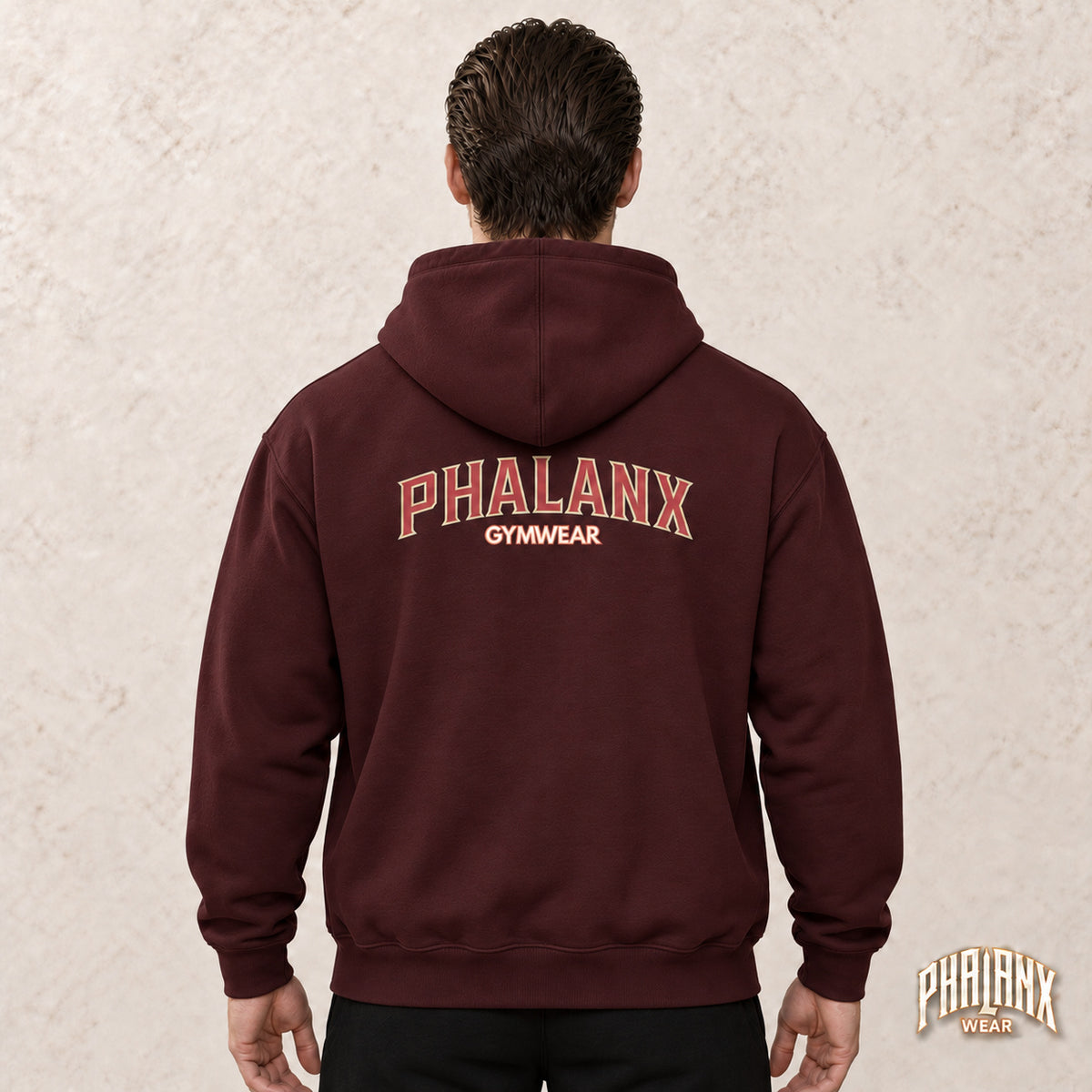 Phalanx Classic Premium Hoodie Unisex – Kastanienbraun – Noah · hinten