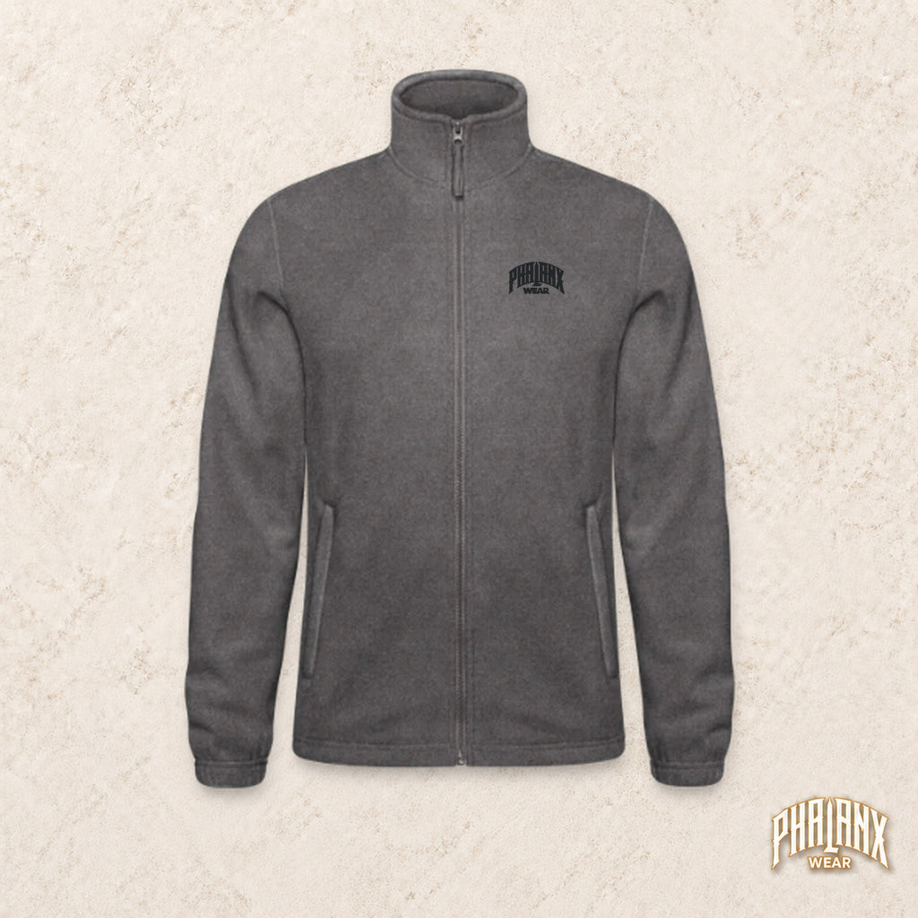 Designvorschau: Phalanx Fleecejacke North in Grau-meliert, Vorderseite