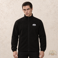 Phalanx fleece in Schwarz – noah, Vorderansicht mit Bruststick – KI-Modelaufnahme
