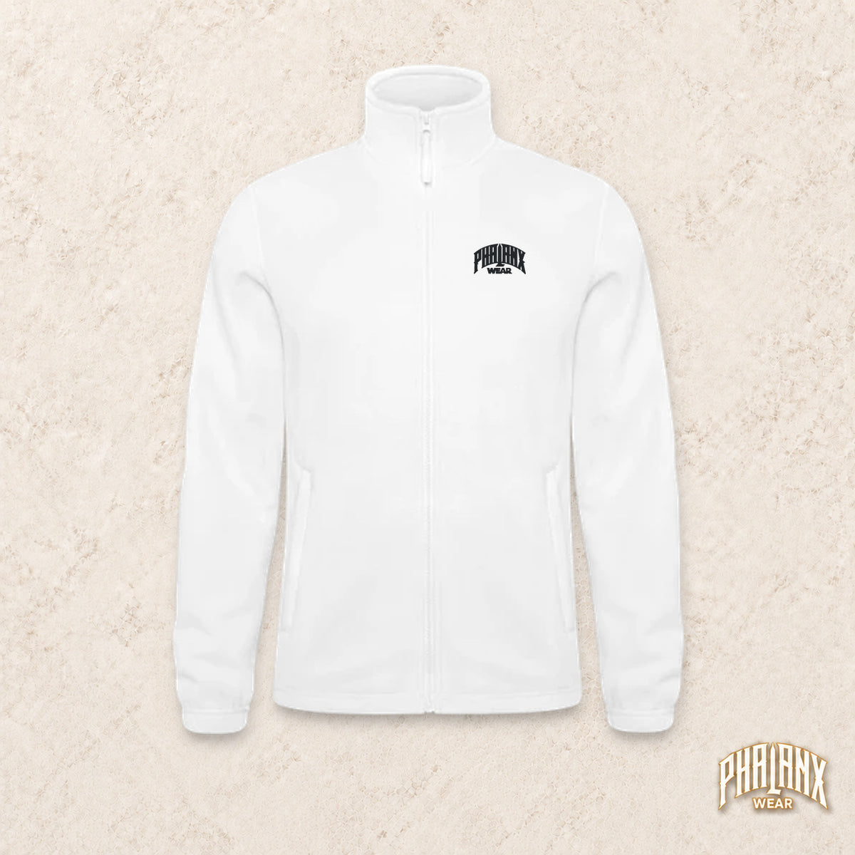 Designvorschau: Phalanx Fleecejacke North in Weiss, Vorderseite