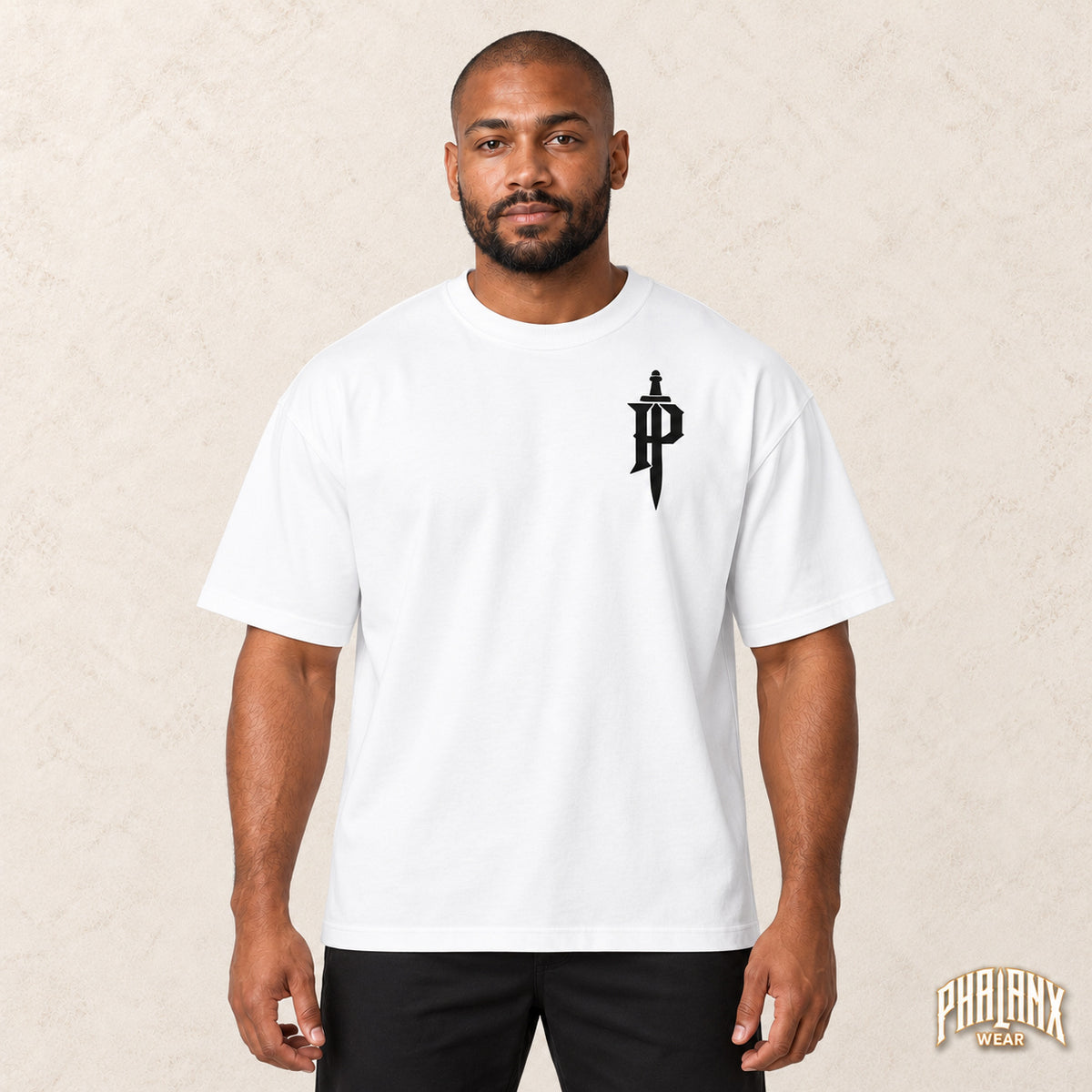 Phalanx Oversized Boxy-Fit Heavy T-Shirt (White Edition)