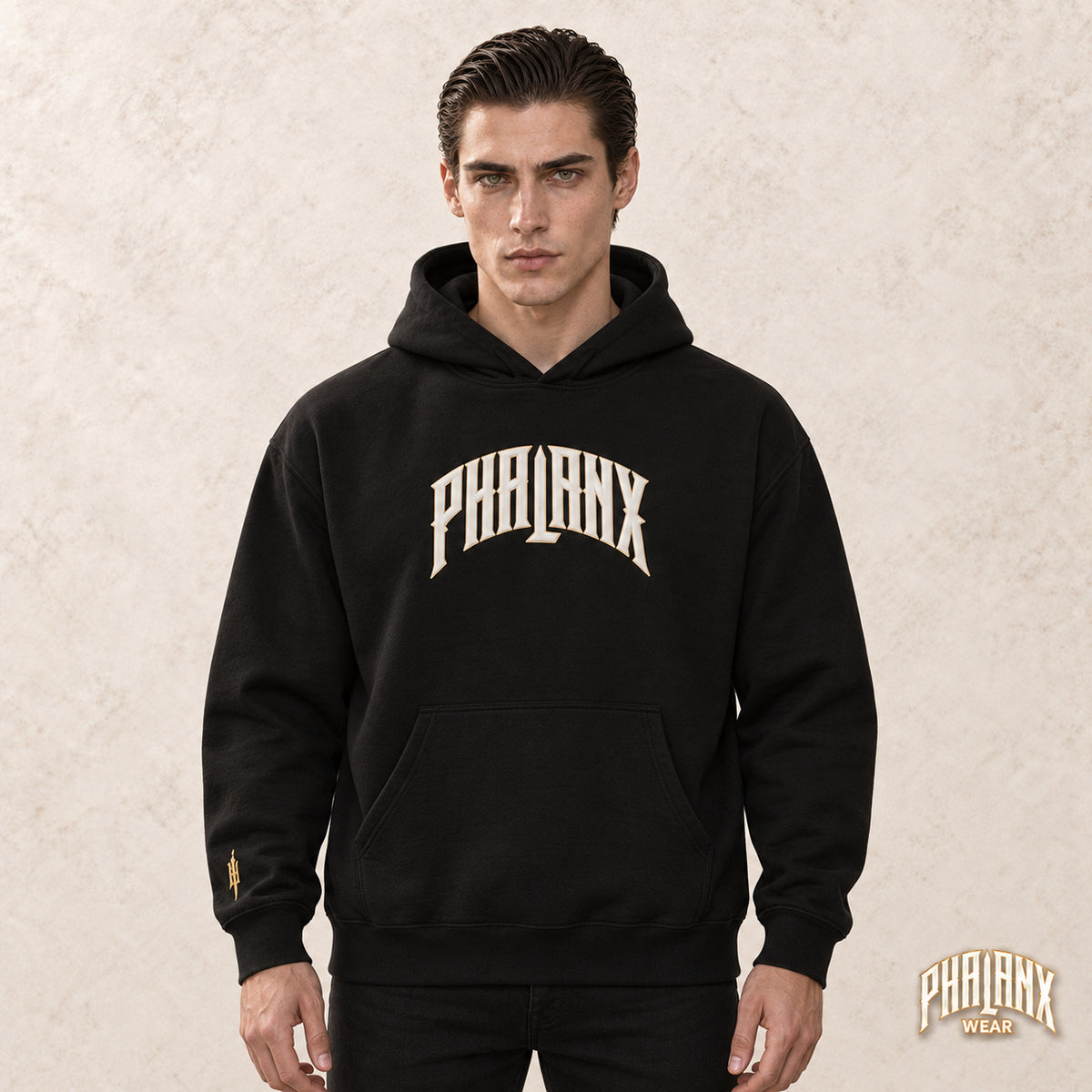 PHALANX Unisex-Hoodie mit grossem Brustlogo