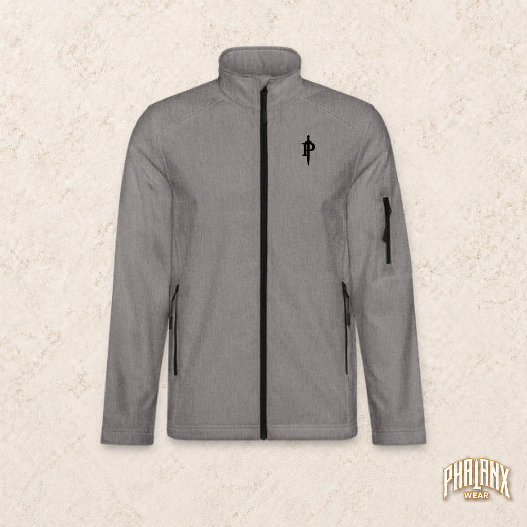 Designvorschau: Phalanx Softshelljacke in Grau-meliert, Vorderseite