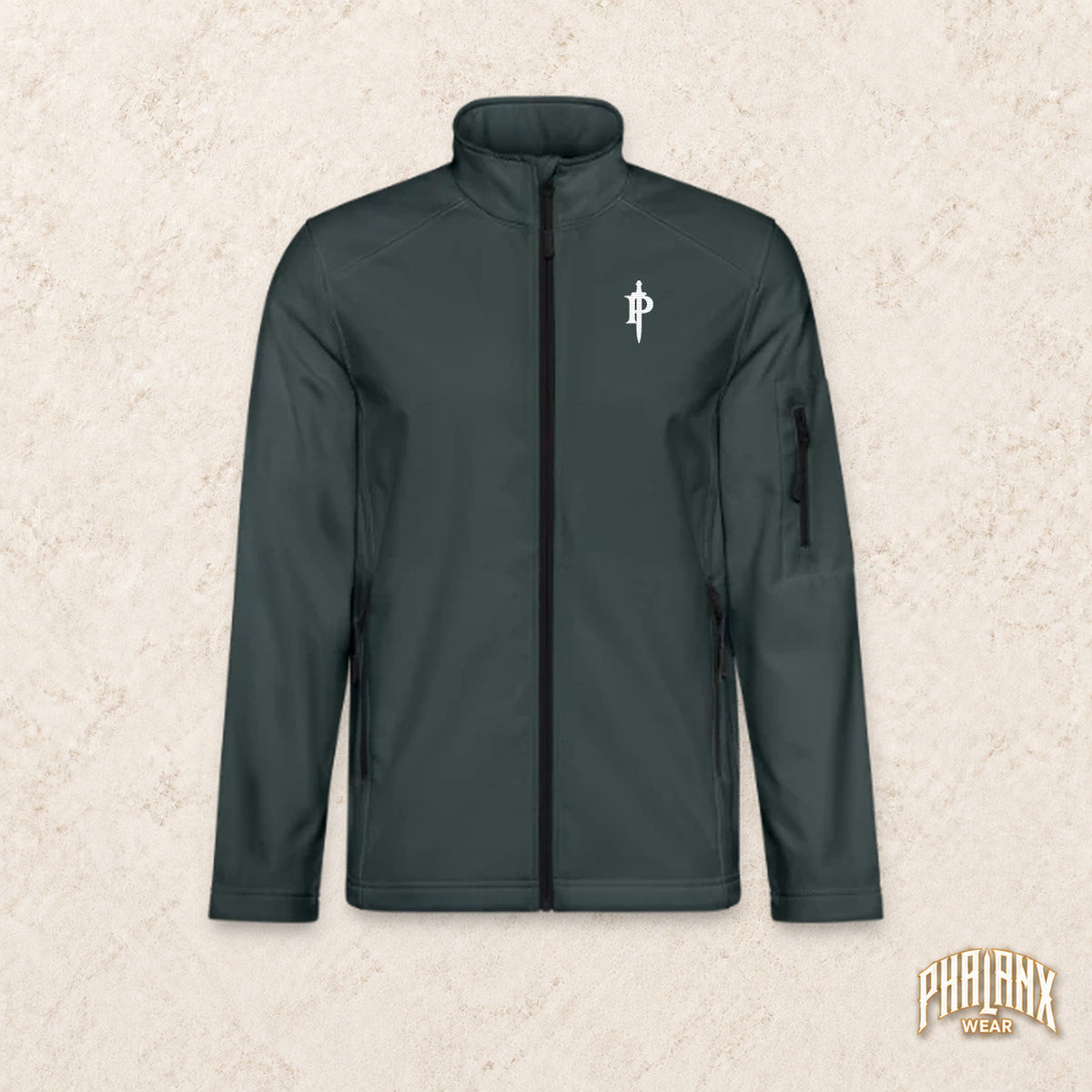 Designvorschau: Phalanx Softshelljacke in Mausgrau, Vorderseite