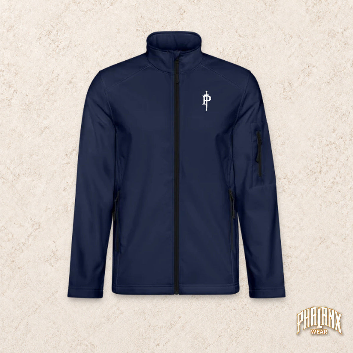 Designvorschau: Phalanx Softshelljacke in Navy, Vorderseite