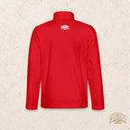 Designvorschau: Phalanx Softshelljacke in Rot, Rückseite mit Schriftzug im Nacken