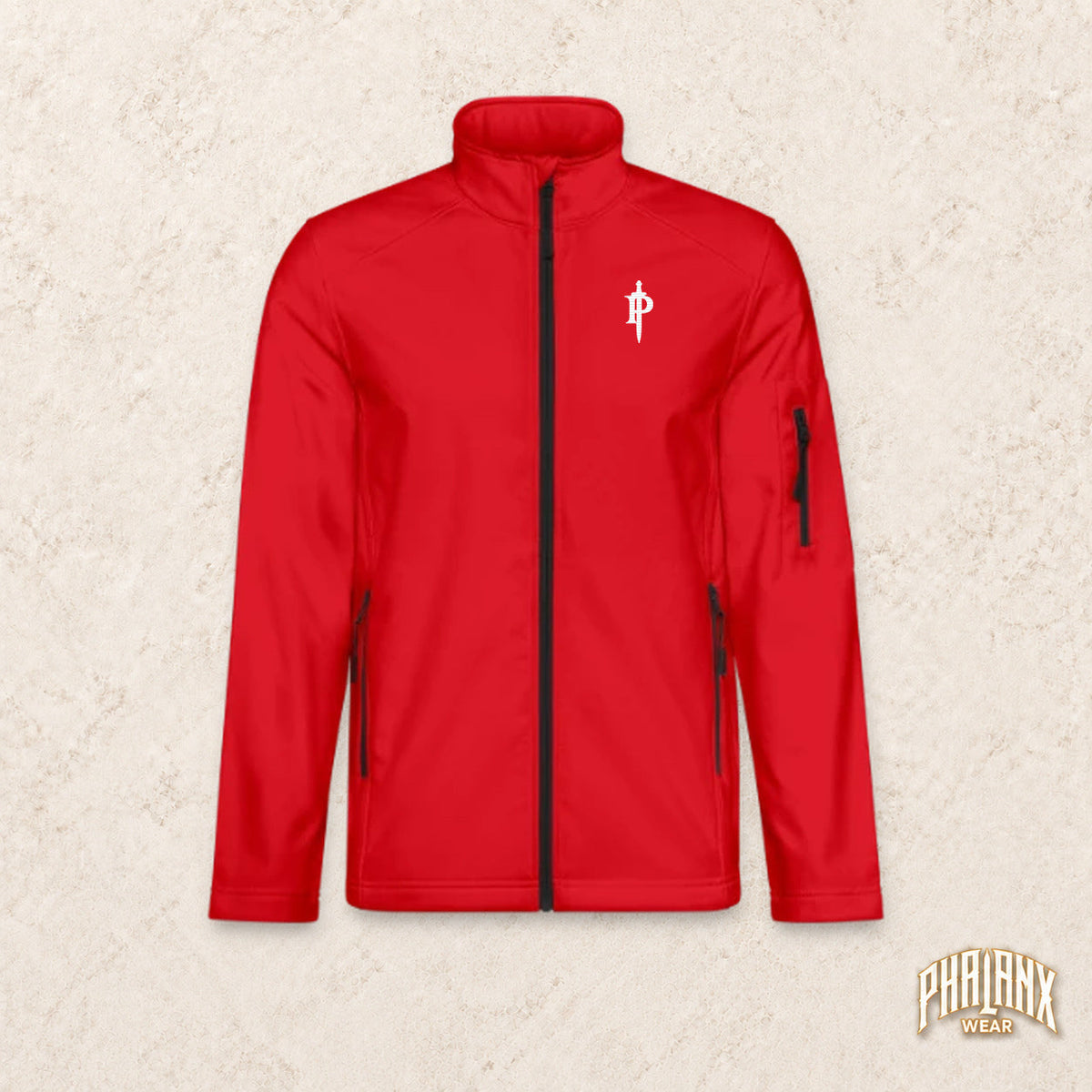 Designvorschau: Phalanx Softshelljacke in Rot, Vorderseite