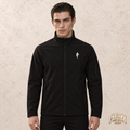 Phalanx softshell in Schwarz – noah, Vorderansicht mit Bruststick – KI-Modelaufnahme