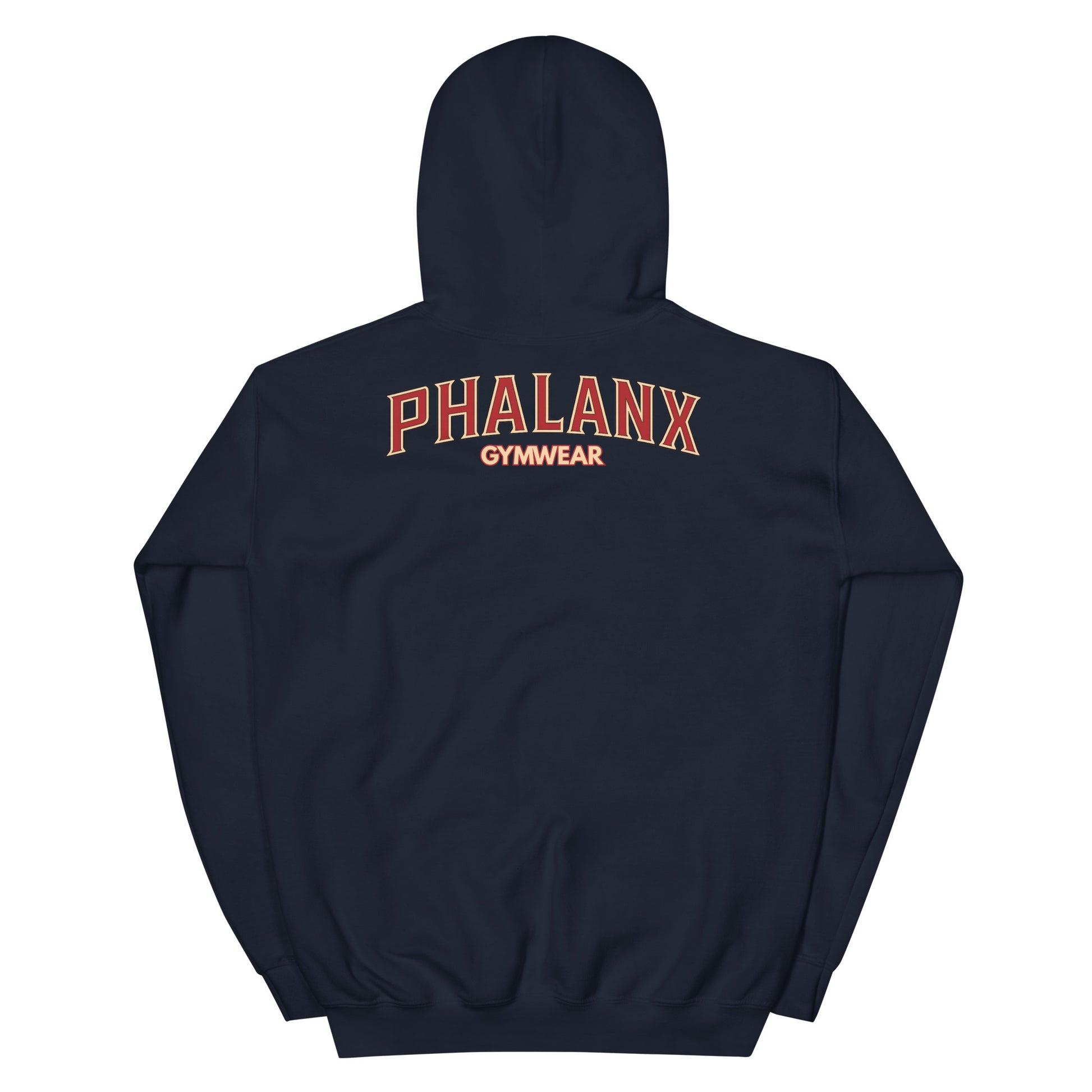 Phalanx Row 1 Premium Hoodie Navy Rückseite – Gymwear Hoodie Herren Phalanx Wear Schweiz