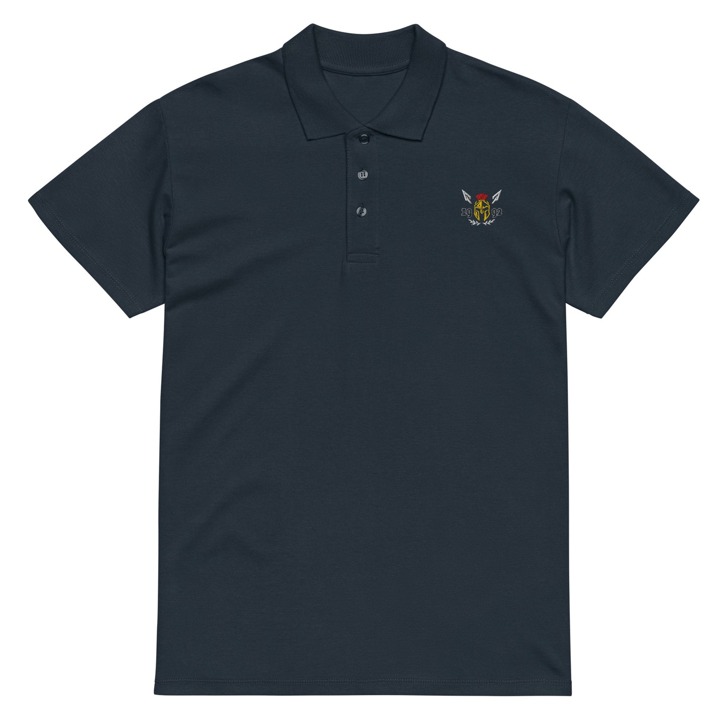 ProductPhalanx Row 1 Premium Polo Navy Front – Phalanx Wear Premium Polo Herren Schweiz mockup