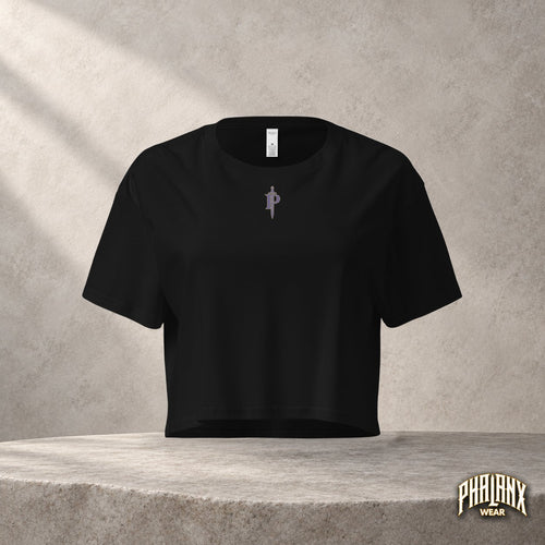 PHALANX Cropped T Ladies – Schwarz – Vorderansicht